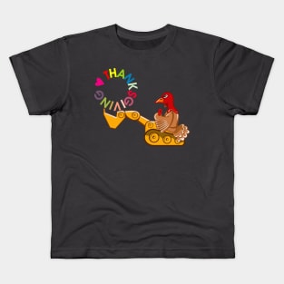 turkey digging thanksgiving day Kids T-Shirt